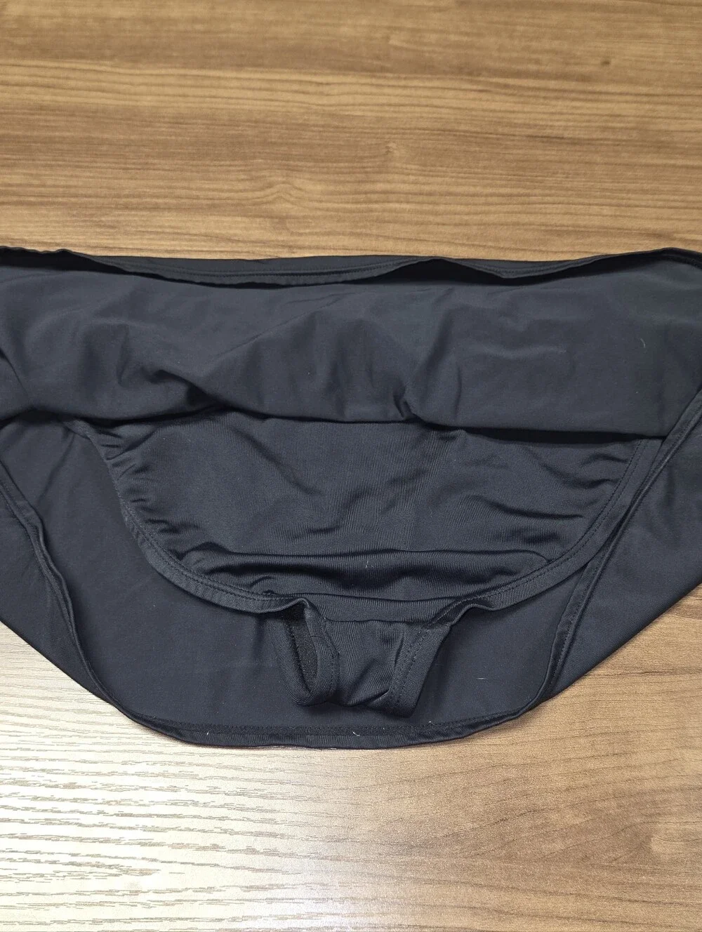 VTG Nike Swim Womens 16 Micro Mini Skirt Belt Center Swoosh Black Low Rise Y2K